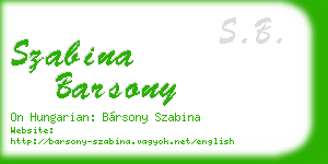 szabina barsony business card